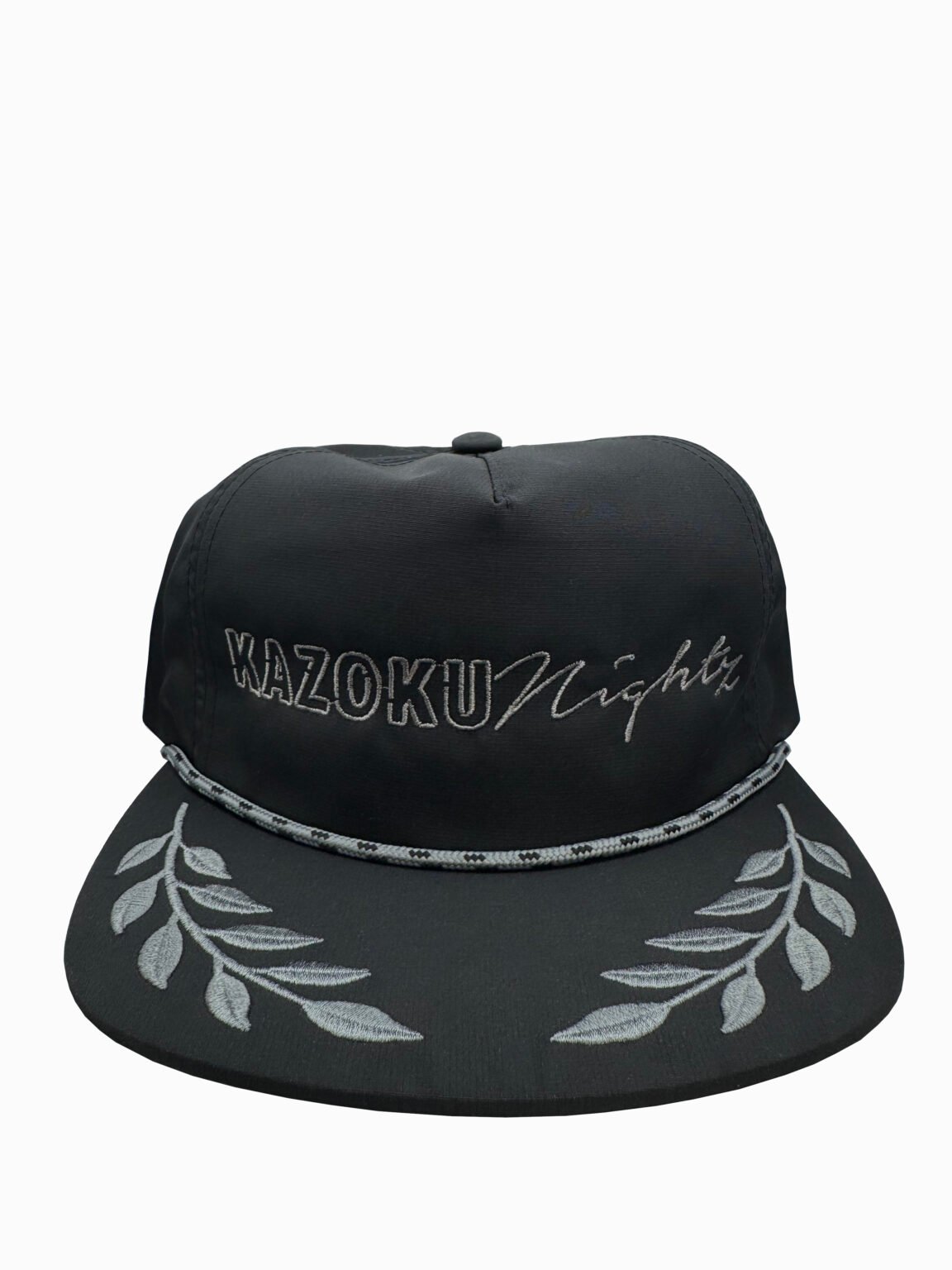 Kazoku Nightz 5 Panel Leaf SnapBack Hat Black/Grey