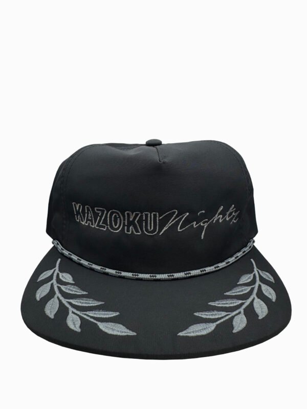 Kazoku Nightz 5 Panel Leaf SnapBack Hat Black/Grey